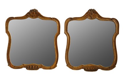 Lot 88 - A PAIR OF GILT MIRRORS OF SMALL PROPORTIONS, 18TH CENTURY