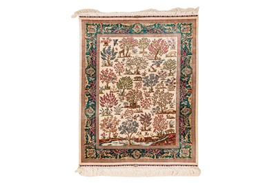 Lot 84 - AN EXTREMELY FINE SIGNED SILK HEREKE RUG, TURKEY