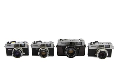 Lot 475 - Four Canonet Rangefinder Cameras.