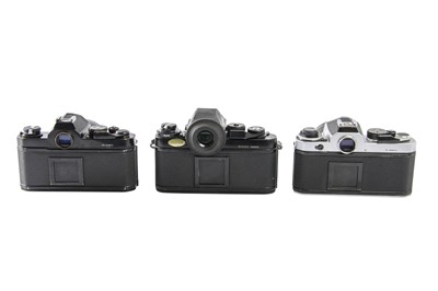 Lot 190 - Nikon F3, FM & FE Cameras.