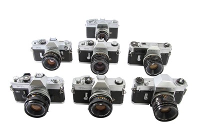 Lot 191 - Eight Canon SLR Cameras.