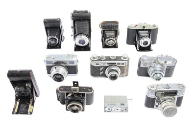 Lot 440 - A Perfex Forty Four & Various Folding Cameras.