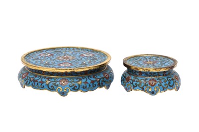 Lot 246 - TWO CHINESE CLOISONNÉ ENAMEL STANDS