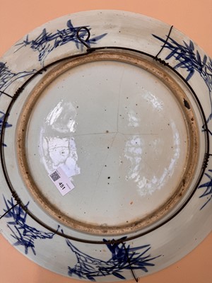 Lot 451 - A CHINESE BLUE AND WHITE 'IMMORTALS' CHARGER
