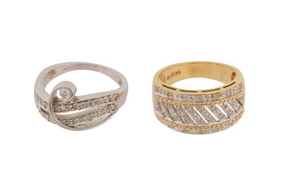 Lot 31 - TWO 9CT GOLD DIAMOND RINGS