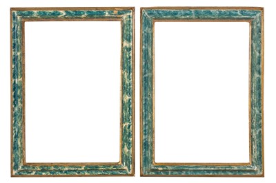 Lot 181 - A PAIR OF ITLALIAN 17TH CENTURY STYLE CARVED, GILDED AND PAINTED FRAME