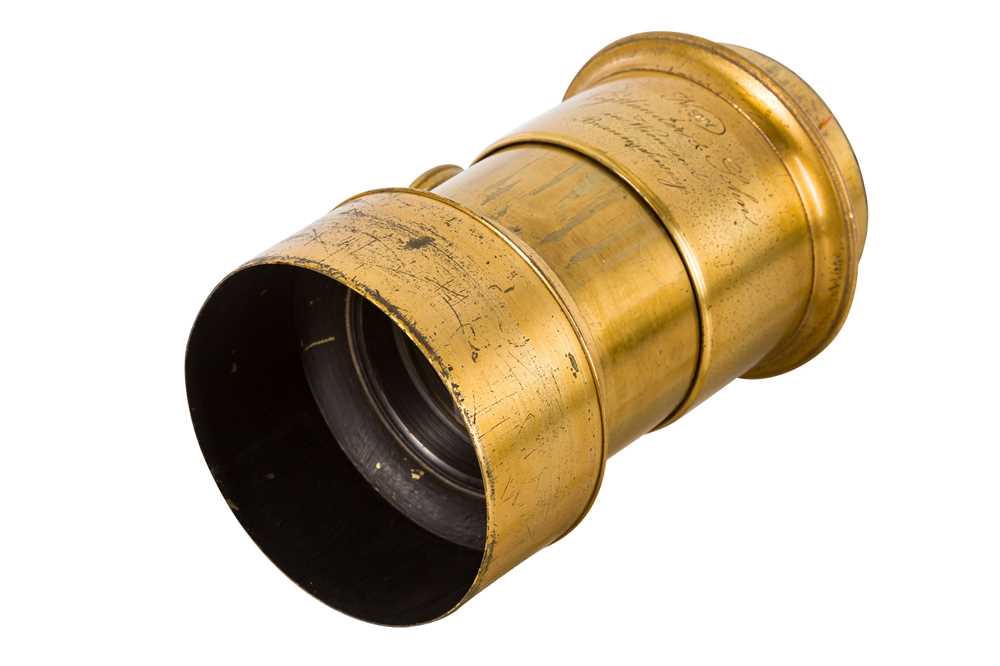 Lot 11 - A Voigtlander & Sohn Brass Waterhouse Stop Petzval Lens