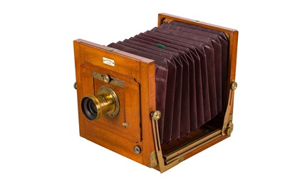 Lot 18 - A J. Ashford's New Patent Half Plate Mahogany & Brass Camera
