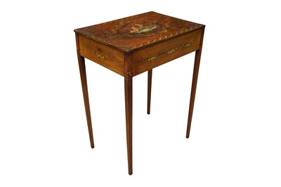 Lot 361 - AN INLAID MAHOGANY EDWARDIAN SHERATON REVIVAL SINGLE-DRAWER SIDE TABLE