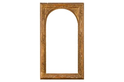 Lot 256 - A FRENCH LE BRUN 19TH CENTURY CARVED AND GILDED FRAME, SEGMENTED WITH LEAF AND FLOWER HEADS