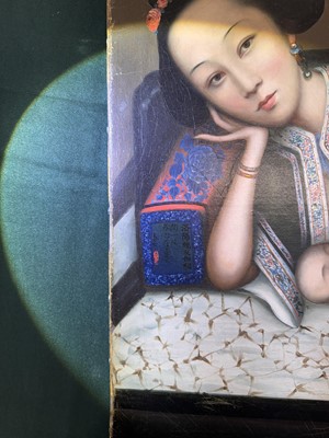 Lot 328 - A RARE CHINESE EXPORT 'NURSING MOTHER WITH INFANT AND ATTENDANT' PAINTING, UNKNOWN ARTIST