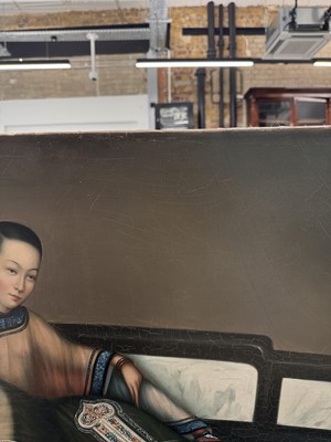 Lot 328 - A RARE CHINESE EXPORT 'NURSING MOTHER WITH INFANT AND ATTENDANT' PAINTING, UNKNOWN ARTIST