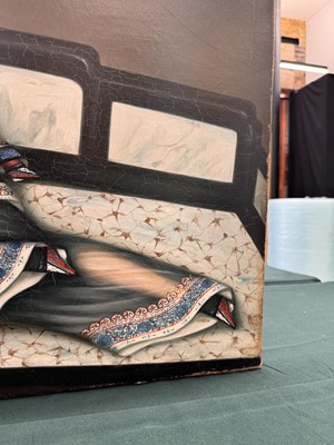 Lot 328 - A RARE CHINESE EXPORT 'NURSING MOTHER WITH INFANT AND ATTENDANT' PAINTING, UNKNOWN ARTIST