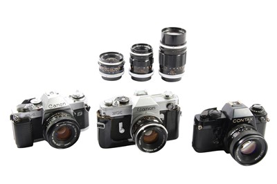 Lot 93 - Contax & Canon SLR Cameras.