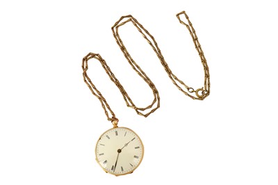 Lot 88 - A FRENCH HUIT POCKET WATCH WITH CHAIN