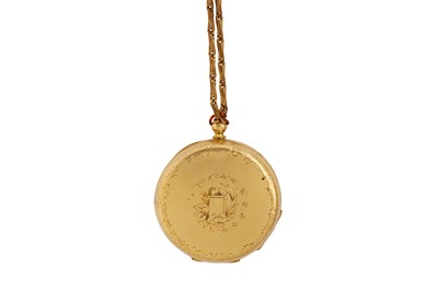 Lot 88 - A FRENCH HUIT POCKET WATCH WITH CHAIN