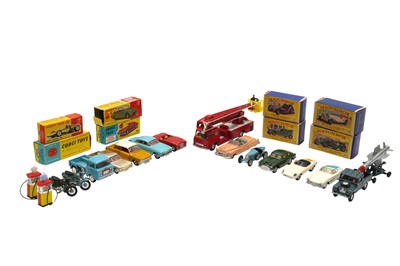 Lot 432 - A GROUP OF PLAYWORN CORGI, DINKY AND MATCHBOX MODELS OF YESTERYEAR