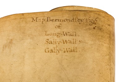 Lot 67 - James Atkinson: Manuscript wall map of Bermondsey, 1696