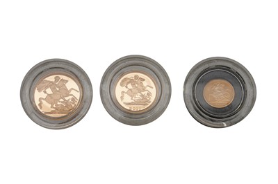 Lot 80 - SET OF THREE GOLD PROOF SOVEREIGNS