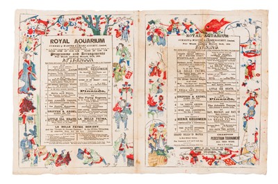 Lot 220 - Royal Aquarium and Summer & Winter Garden Society….: Programme for Week Ending March 3rd, 1888