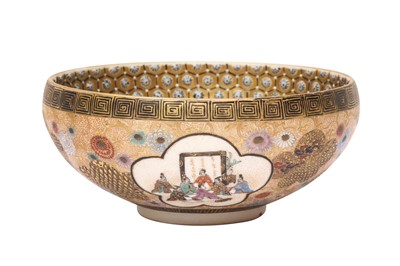 Lot 428 - A JAPANESE SATSUMA BOWL BY KOZAN