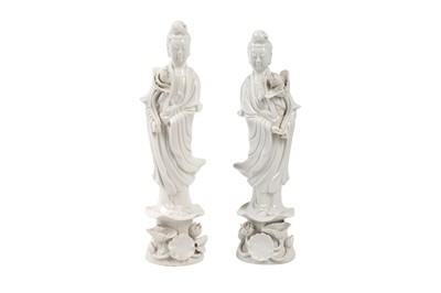 Lot 234 - TWO CHINESE BLANC DE CHINE FIGURES
