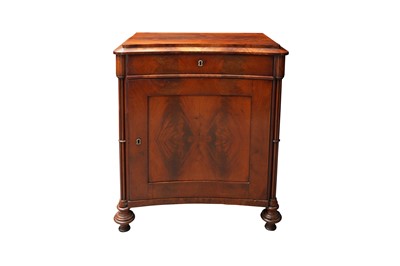 Lot 382 - A 19TH CENTURY MAHOGANY SINGLE DOOR PIER CABINET