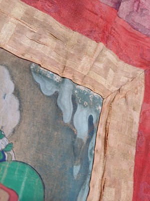 Lot 198 - A TIBETAN PAINTED THANGKA OF AMITAYUS