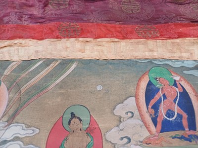 Lot 198 - A TIBETAN PAINTED THANGKA OF AMITAYUS