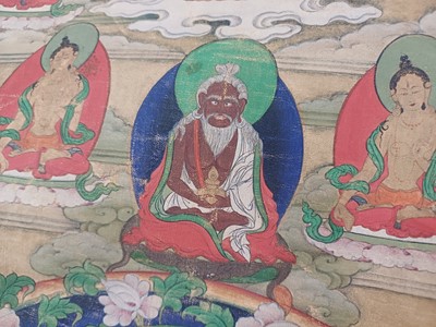 Lot 198 - A TIBETAN PAINTED THANGKA OF AMITAYUS