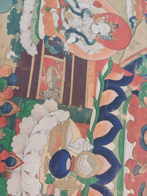 Lot 198 - A TIBETAN PAINTED THANGKA OF AMITAYUS