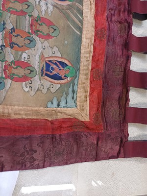 Lot 198 - A TIBETAN PAINTED THANGKA OF AMITAYUS