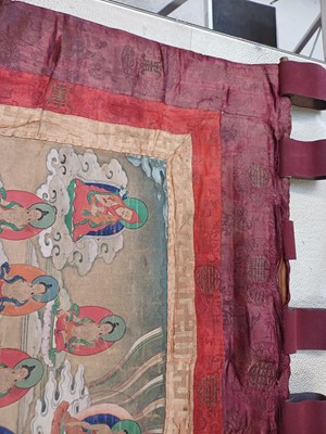 Lot 198 - A TIBETAN PAINTED THANGKA OF AMITAYUS