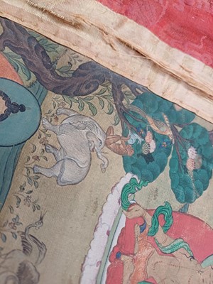 Lot 198 - A TIBETAN PAINTED THANGKA OF AMITAYUS