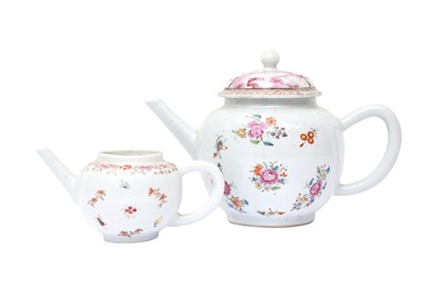 Lot 60 - TWO CHINESE EXPORT FAMILLE-ROSE TEAPOTS