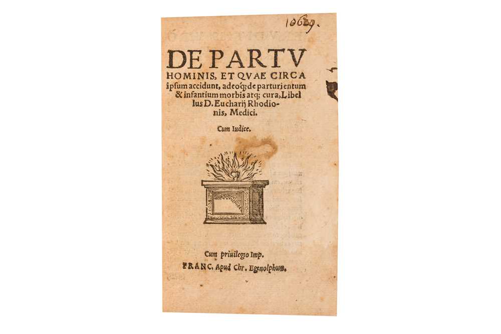Lot 137 - Rösslin (Eucharius), De Partu Hominis, [1551]