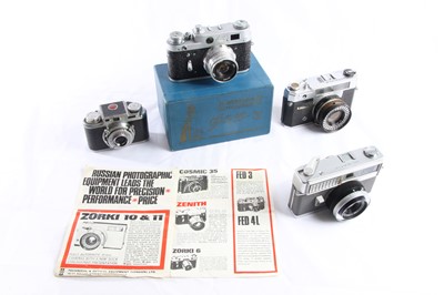 Lot 77 - A Large Selection of Mechanical Rangefinder & SLR Cameras.