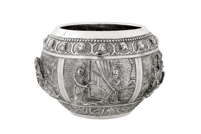 Lot 96 - An unusual and rare early 20th century Anglo – Indian unmarked silver bowl, Bombay circa 1920