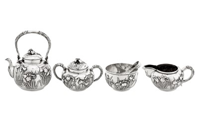 Lot 202 - An early 20th century Japanese silver four-piece tea service, Yokohama circa 1930 by Y. Konoike