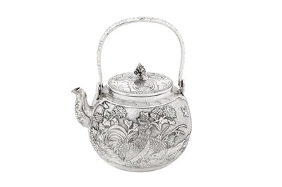 Lot 196 - A mid-20th century Japanese silver teapot, probably Yokohama circa 1950