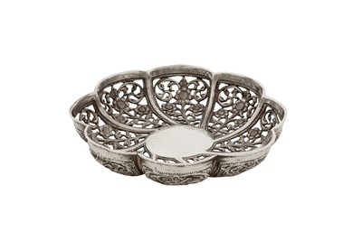 Lot 108 - A late 19th century Anglo – Indian silver dish, Cutch, Bhuj circa 1890 by Oomersi Mawji (active 1860-90)