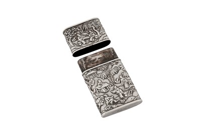 Lot 168 - A mid-19th century Chinese export silver cheroot or lancet case, Canton circa 1850 retailed by Khecheong