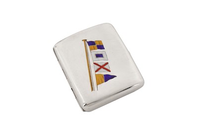 Lot 60 - Vexiology interest - A Victorian sterling silver and enamel cigarette case, London 1897 by Sampson Mordan and Co.