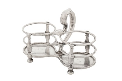 Lot 478 - A Queen Anne Britannia standard silver oil and vinegar cruet, London 1709 by Simon Pantin I (reg. 23rd June 1701)