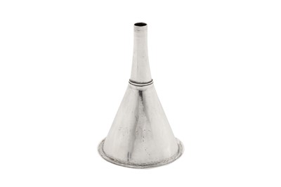 Lot 485 - A Charles II silver funnel, Warminster and London circa 1680 by Thomas Cory (free. 1655, d. 1689)