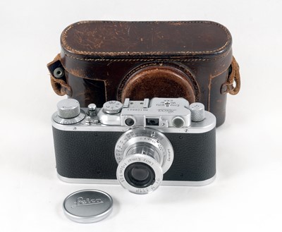 Lot 164 - Chrome Leica II Camera with 5cm Elmar Lens.