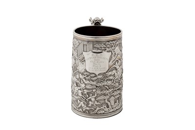 Lot 189 - A late 19th century Chinese export silver mug, Canton dated 1891 by Quan Ji, retailed by Lee Ching of Canton and later Hong Kong