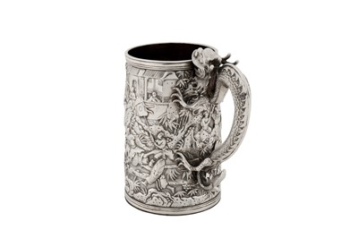 Lot 189 - A late 19th century Chinese export silver mug, Canton dated 1891 by Quan Ji, retailed by Lee Ching of Canton and later Hong Kong