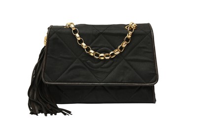 Lot 303 - Chanel Black Satin Bijoux Chain Flap Bag