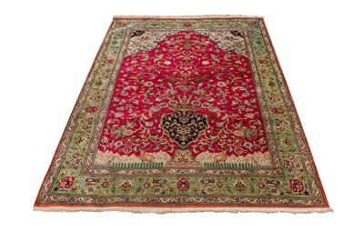 Lot 26 - AN EXTREMELY FINE SILK QUM PRAYER RUG, CENTRAL PERSIA
